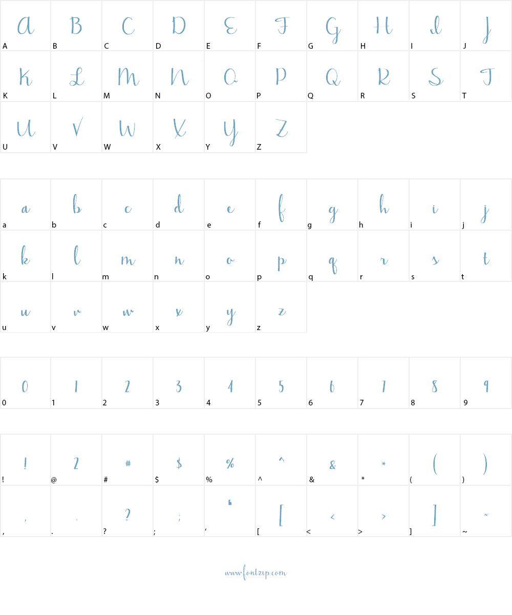 Jasmine Reminiscentse Font Character